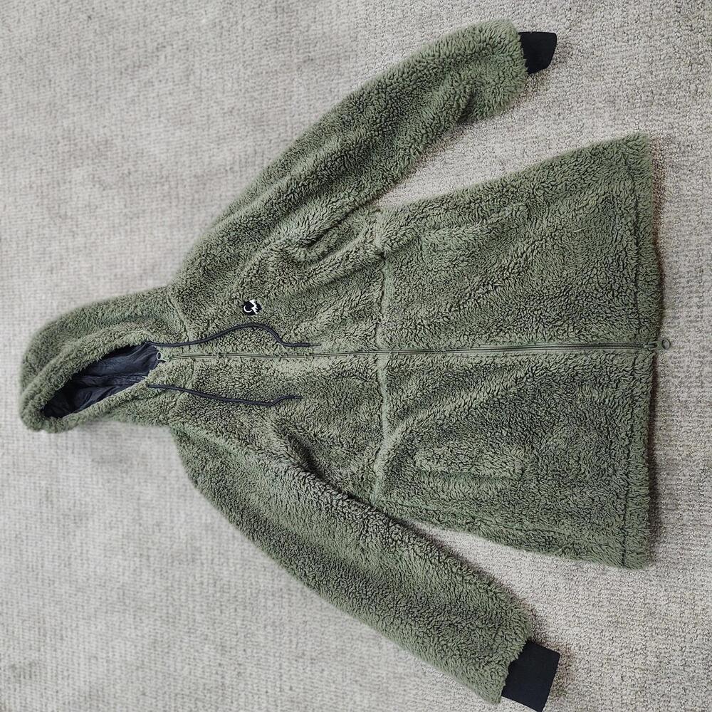 Zyia Jacket Sherpa Green Long Sleeve Full Zip Women's Medium